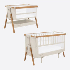 Tutti Bambini Cozee XL Bedside Crib & Cot - Scandinavian Walnut/Ecru