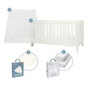 Tutti Bambini Essentials Alba Cot Bed, Mattress & Bedding Bundle
