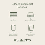 Tutti Bambini Essentials Alba Cot Bed, Mattress & Bedding Bundle
