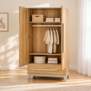 Tutti Bambini Halle Wardrobe - Golden Oak / Mushroom