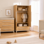 Tutti Bambini Halle Wardrobe - Golden Oak / Mushroom