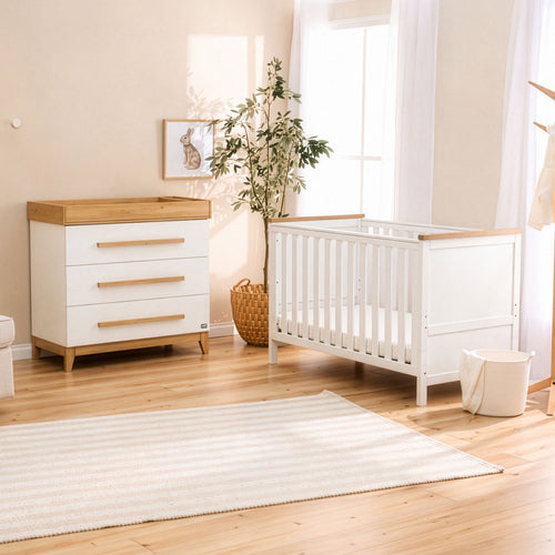 Tutti Bambini Misha 2 Piece Room Set - White / Golden Oak