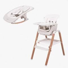 Tutti Bambini Nova Birth to 12 Years Complete Highchair Package - Ecru / Walnut