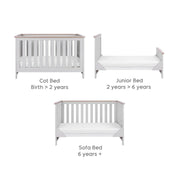 Tutti Bambini Verona 3pc Room Set with Pocket Sprung Mattress - Dove Grey/Oak