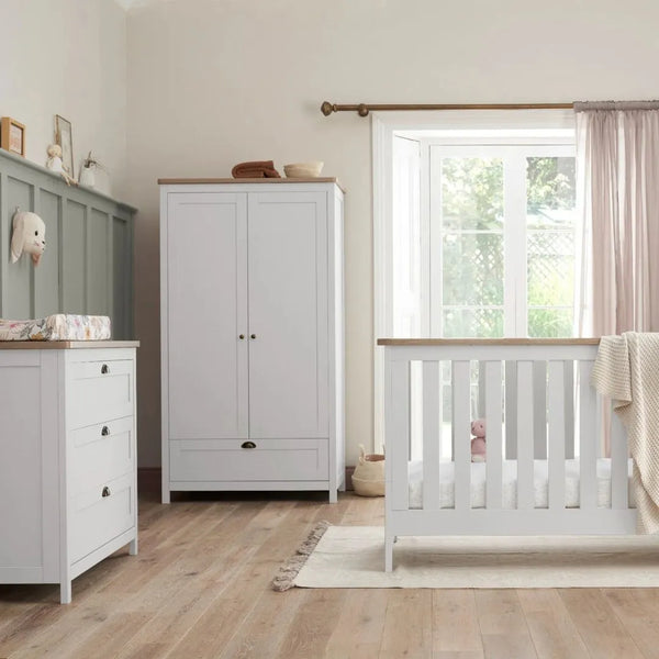 Tutti Bambini Verona 3pc Room Set with Pocket Sprung Mattress - White/Oak