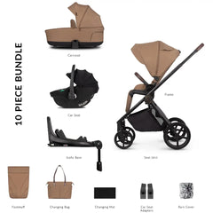 Venicci Claro 3 In 1 + Isofix Base The Complete Travel System Bundle - Caramel