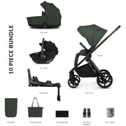 Venicci Claro 3 In 1 + Isofix Base The Complete Travel System Bundle - Forest