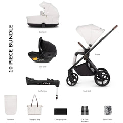 Venicci Claro 3 In 1 + Isofix Base The Complete Travel System Bundle - Vanilla