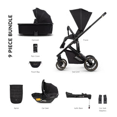 Venicci Empire 9 Piece Deluxe City Travel System - Ultra Black