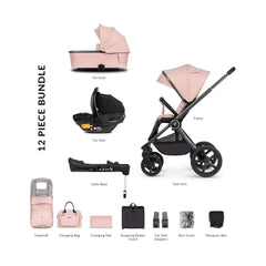 Venicci Tinum Upline 3 In 1 + Isofix Base Complete Travel System Bundle - Misty Rose