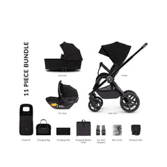 Venicci Tinum Upline 3 In 1 Travel System Bundle - All Black