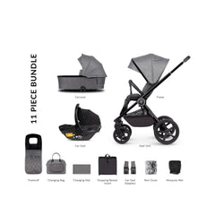 Venicci Tinum Upline 3 In 1 Travel System Bundle - Slate Grey