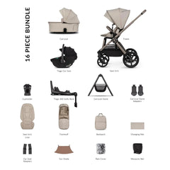 Venicci Upline 3 - 4in1 Plus Black Tiago Bundle - Pebble