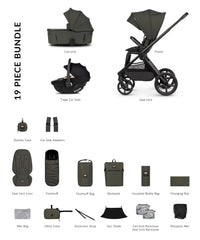 Venicci Upline 3 Hunter 3in1 Bundle with Beige Tiago Car Seat - Dark Olive
