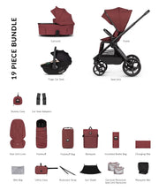 Venicci Upline 3 Hunter 3in1 Bundle with Beige Tiago Car Seat - Red