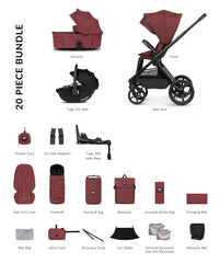 Venicci Upline 3 Hunter 4in1 Bundle with Beige Tiago 2 Car Seat - Red
