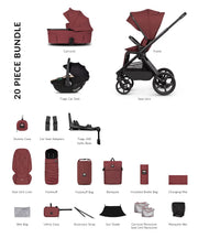 Venicci Upline 3 Hunter 4in1 Bundle with Beige Tiago Car Seat - Red