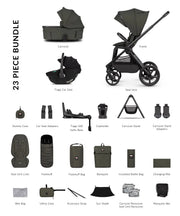 Venicci Upline 3 Hunter 4in1 plus Bundle with Black Tiago 2 Car Seat - Dark Olive
