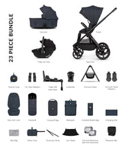 Venicci Upline 3 Hunter 4in1 plus Bundle with Black Tiago Car Seat - Navy