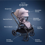 iCandy Core 2 Pushchair and Carrycot Complete Bundle - Storm Grey
