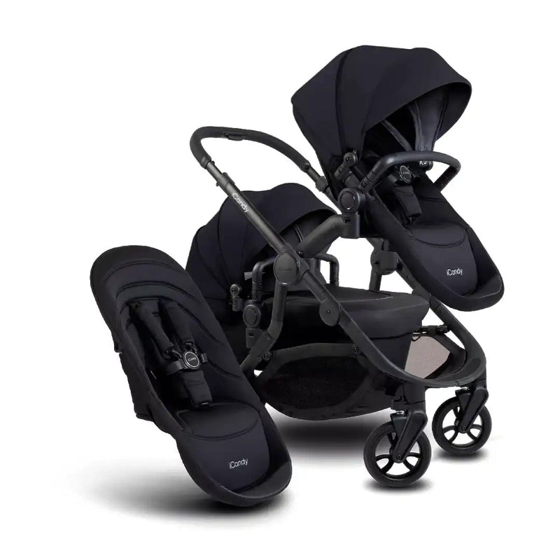 iCandy Orange 4 Double Pushchair Bundle Black Edition Newbie