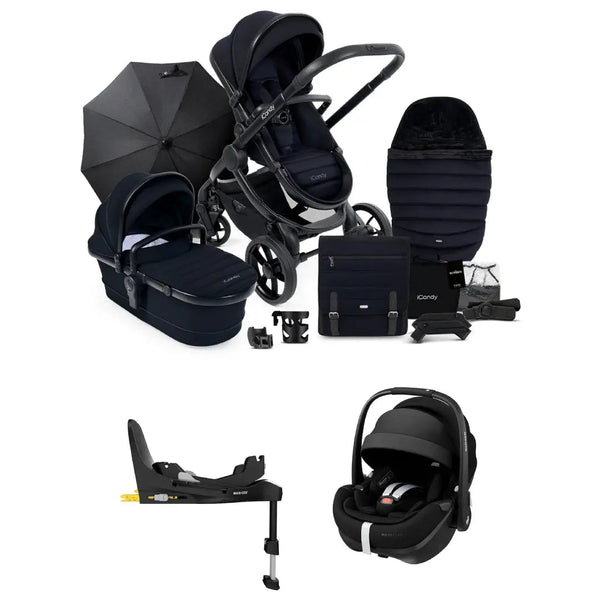 iCandy Peach 7 Complete Bundle with Maxi-Cosi Pebble 360 Pro² Car Seat & Base - Black Edition