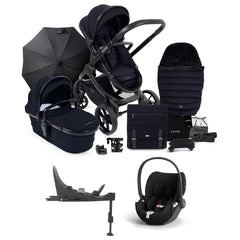 iCandy Peach 7 Complete Pushchair Bundle with Cloud T Car Seat & Base - Black Edition